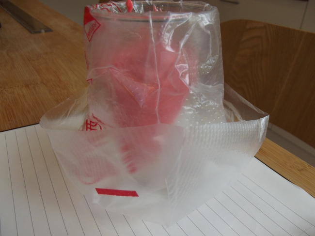 Bag in a glass saves mess!